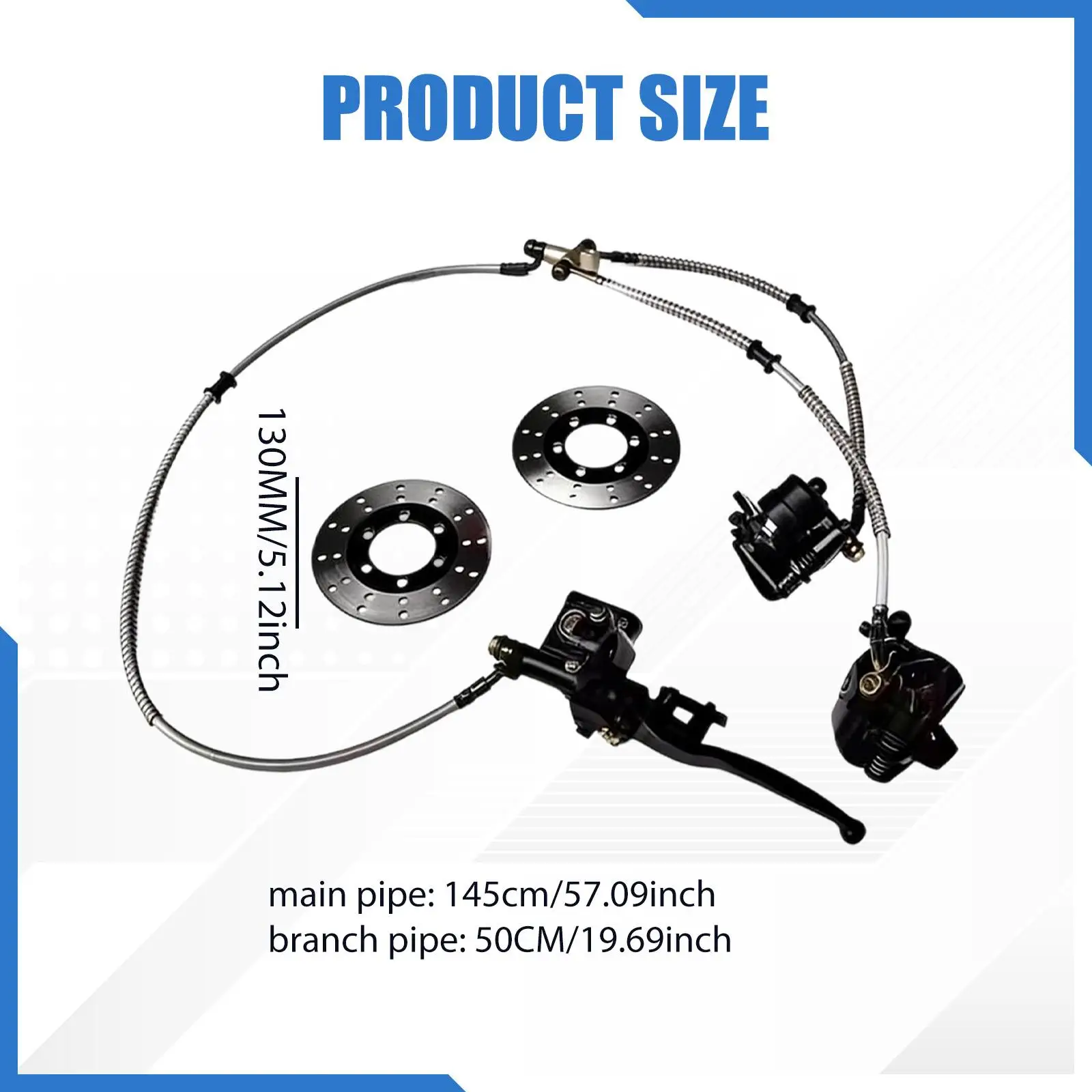 고카트 브레이크 키트 130mm 브레이크 디스크 유압식 프론트 캘리퍼 ATV UTV 쿼드 4륜차 액세서리
