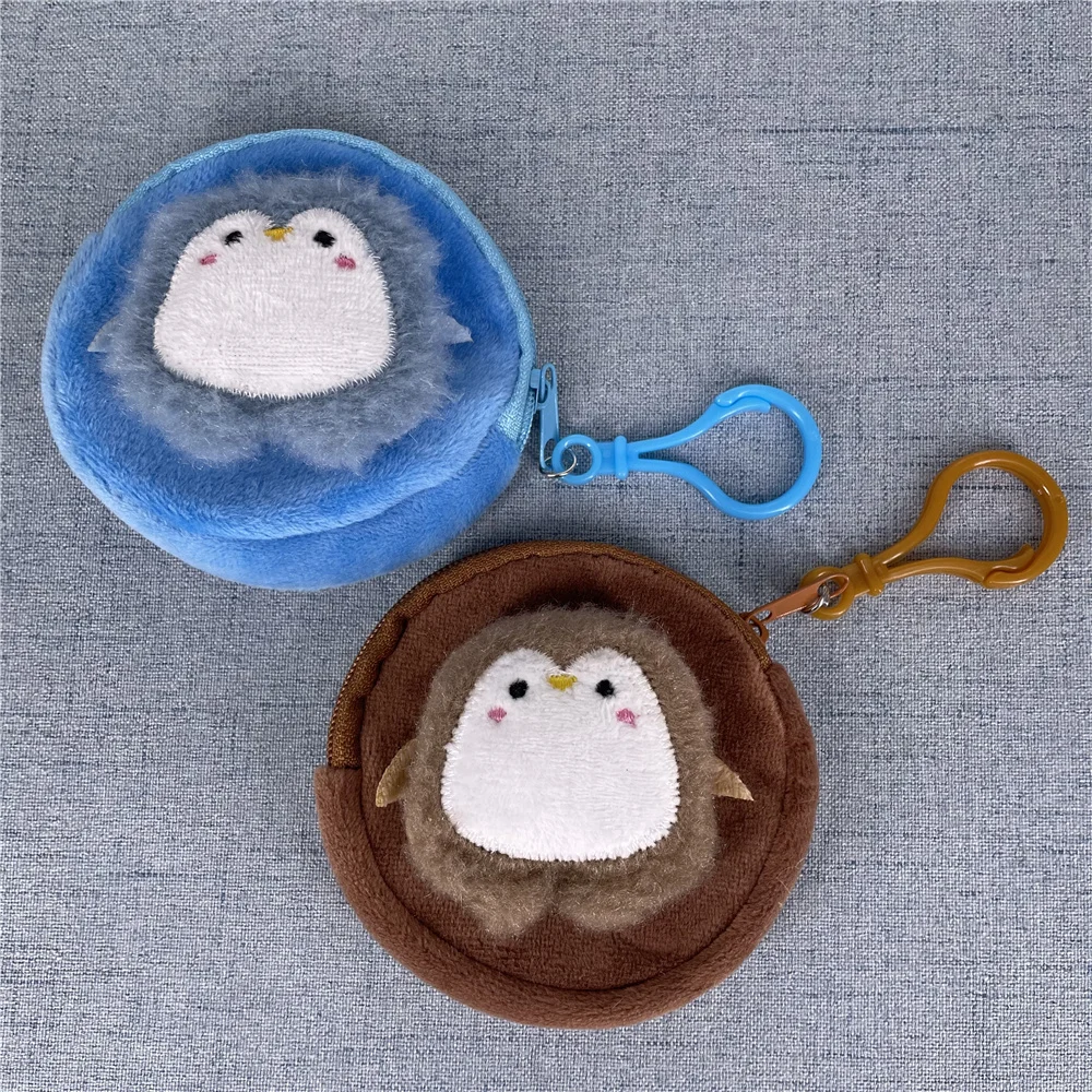 12PCS 8CM 푹신한 작은 펭귄 플러시 지갑, 플러시 동물 장난감 동전 지갑 파우치