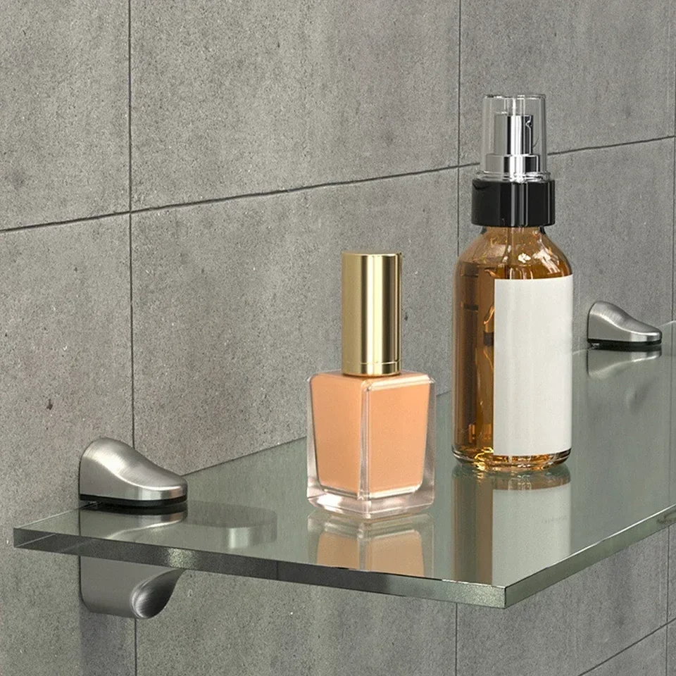 Aerzetix - 4 Staffe Di Fissaggio Per Mensola In Vetro 3/8 Mm In Metallo - Foto 2