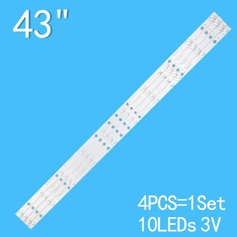 4PCS/LOT Backlight strip 10lamp For 43inch LED43HD580 RH43-D4302X-01A-DL HL-430-4X10 LED43HD310 PB12D830173BL042-002H D44302X  J 8 16pcs led backlight strip for led49ec520ua led49ec620ua 49hd490du e31 4x10 49k300u h49m3000 hd490du eu31 led49k300u 10lamp