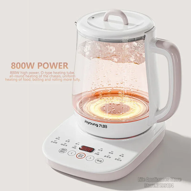 Joyoung Electric Kettle 1.5L Multifunction Health Pot Food Grade Glass Material Water Boiler Anti-dry Protection 24H Reservation 2