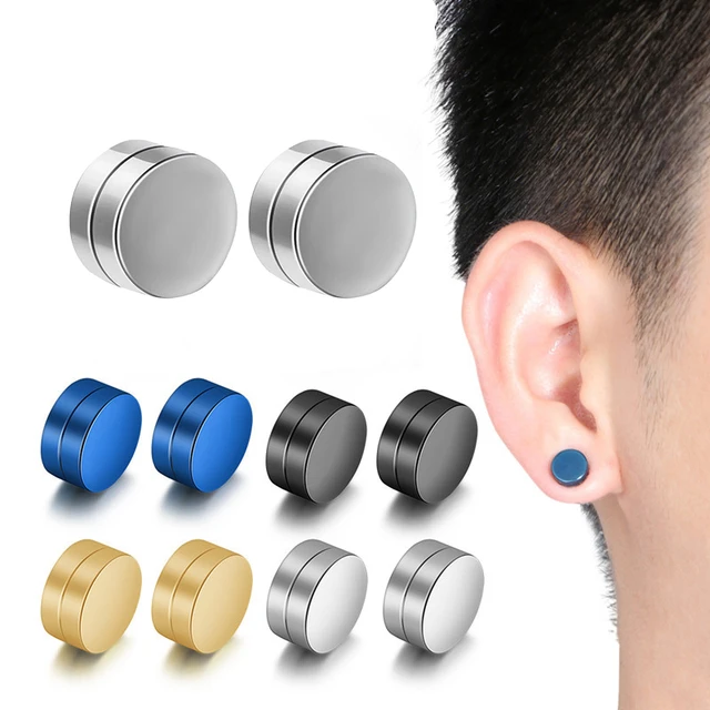 Amazon.com: Spiritlele 12 Pairs White Black Blue Cubic Zirconia Magnetic  Earrings Set Clip on Non Piercing Fake Stud Earrings Unisex: Clothing,  Shoes & Jewelry