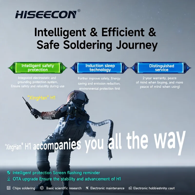 HISEECON H1 스마트 납땜 스테이션 65W 전기 납땜 인두 조절 가능한 일정 온도 고속 가열 납땜 인두 키트