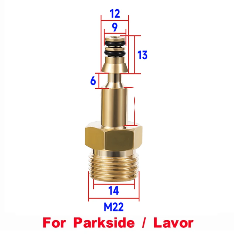 High Pressure Car Washer Hose Quick Connector Converter M22 Thread Sinks Converter for  Karcher Lavor Parkside pressure washer 2