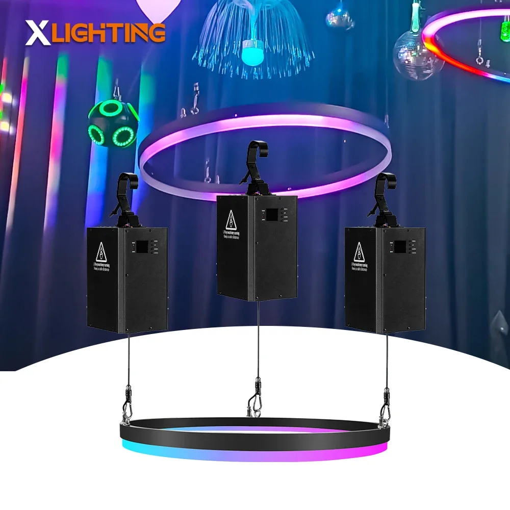 yyhcKinetic Ring Light Decorative LED Winch System 300W Laser Matrix Light Aluminum Body DMX512/DMX Control Mode