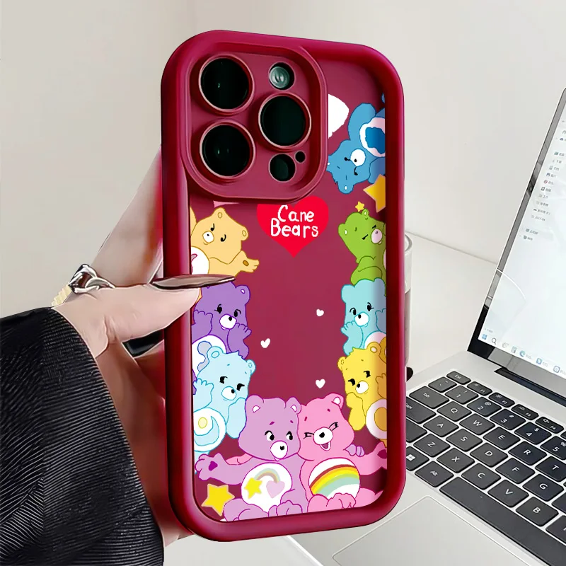 Custodia Protettiva In Silicone Morbido Con Orso Arcobaleno Carino Cuore Da Ragazza Per Samsung S20 S23 S21Fe A25 S24 S22 Plus 5G S22 S23 S24 Ultra5G