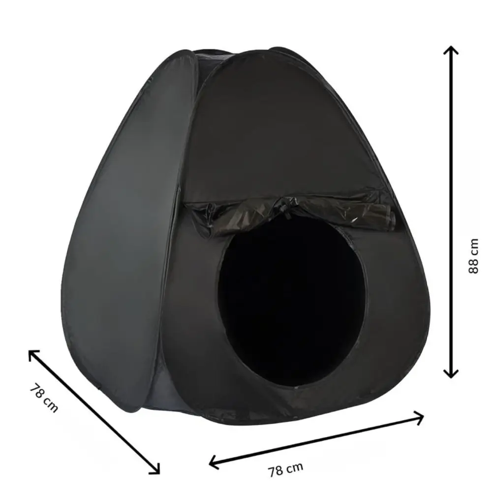 Foldable Black Out Sensory Tents with Storage Bag Portable Pop Up Tent Silver Coated Oxford Cloth Black Blackout Tent 6