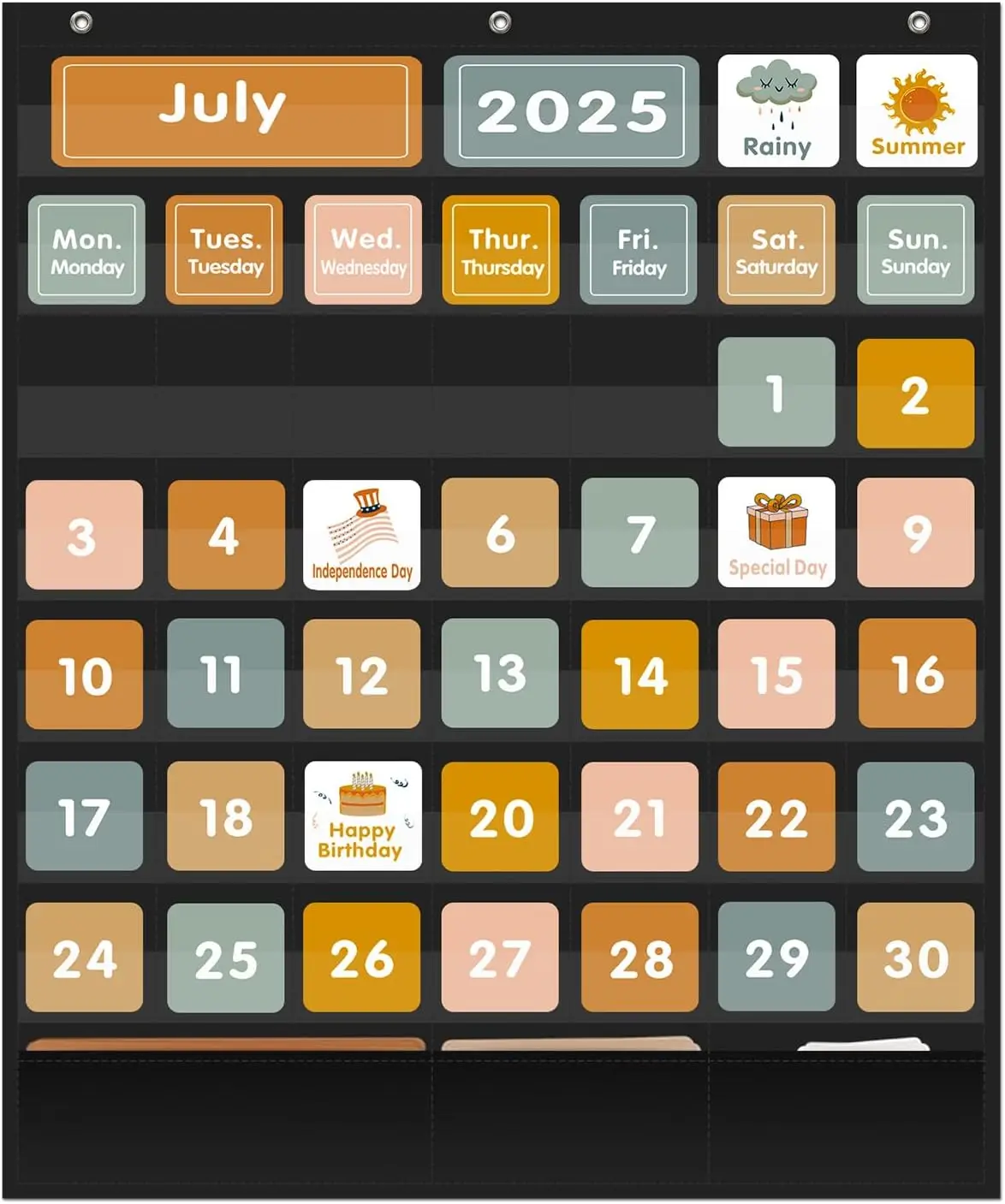 Visual Schedule Chart,Schedule Chart,Pocket Chart Organizer Large Boho Calendar Pocket Chart for Classroom with Cards Monthly Calendar and Weather Black Pocket Chart For Home School