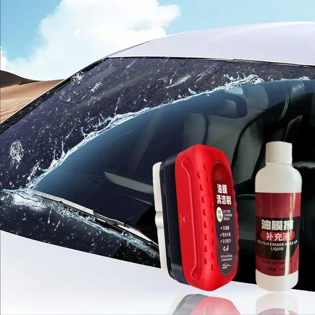Car Glass Oil Film Remover Automotive Glass Sponge Cleaning Brush Front Inner Windshield Glass Oil Film Cleaner For Car Cleaning 2
