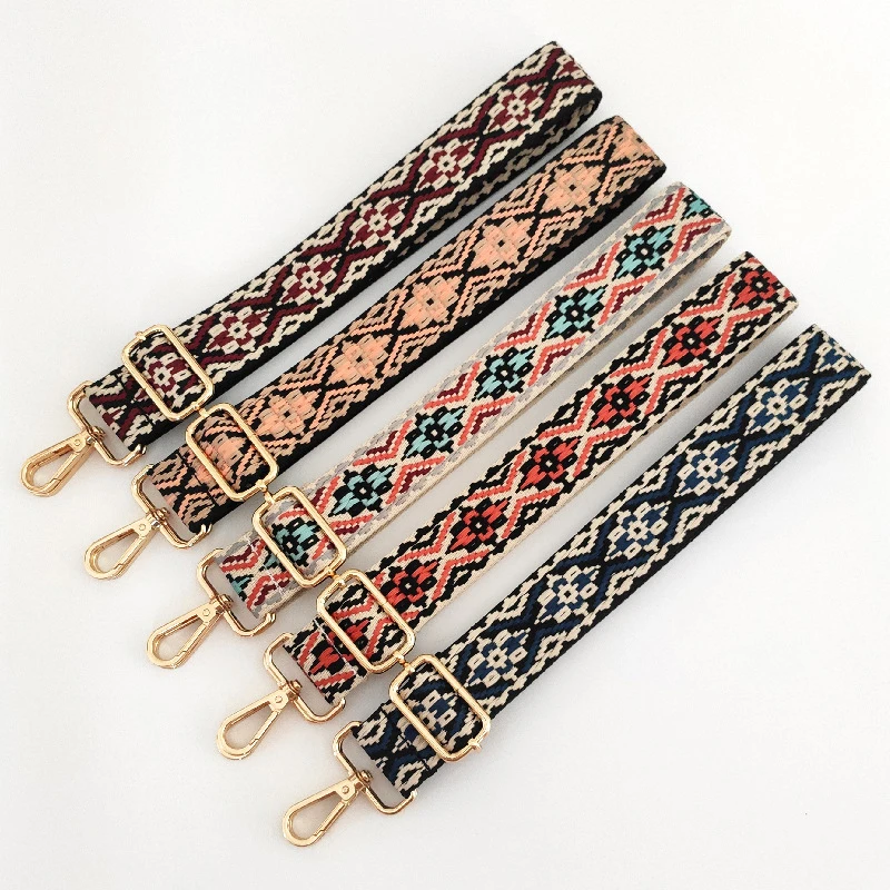 

Handbag Strap Bag Wide Accessories Messenger Backpack Replacement Women Adjustable Fashion Nylon Canvas Embroidery Bag Strap