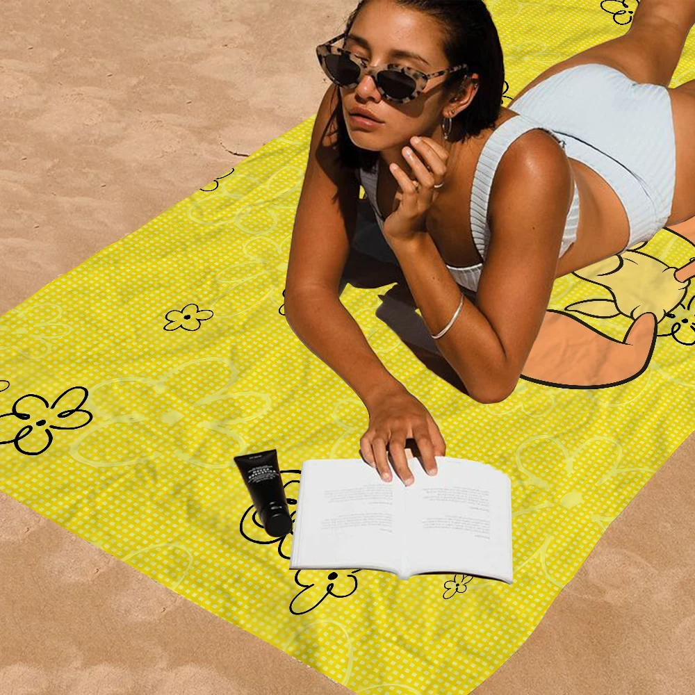 Yellow Cartoon T-Tweetys Bird Beach Towels Shower Towel Sauna Travel Spa Microfiber Quick Dry Gym Accessories Cute Room Decor 2