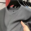 Loose Fit Ice Silk ort Sve T-irt for Men Breathable Casual Lightweight Sweat Absorbing round Ne Regular Length Summe...