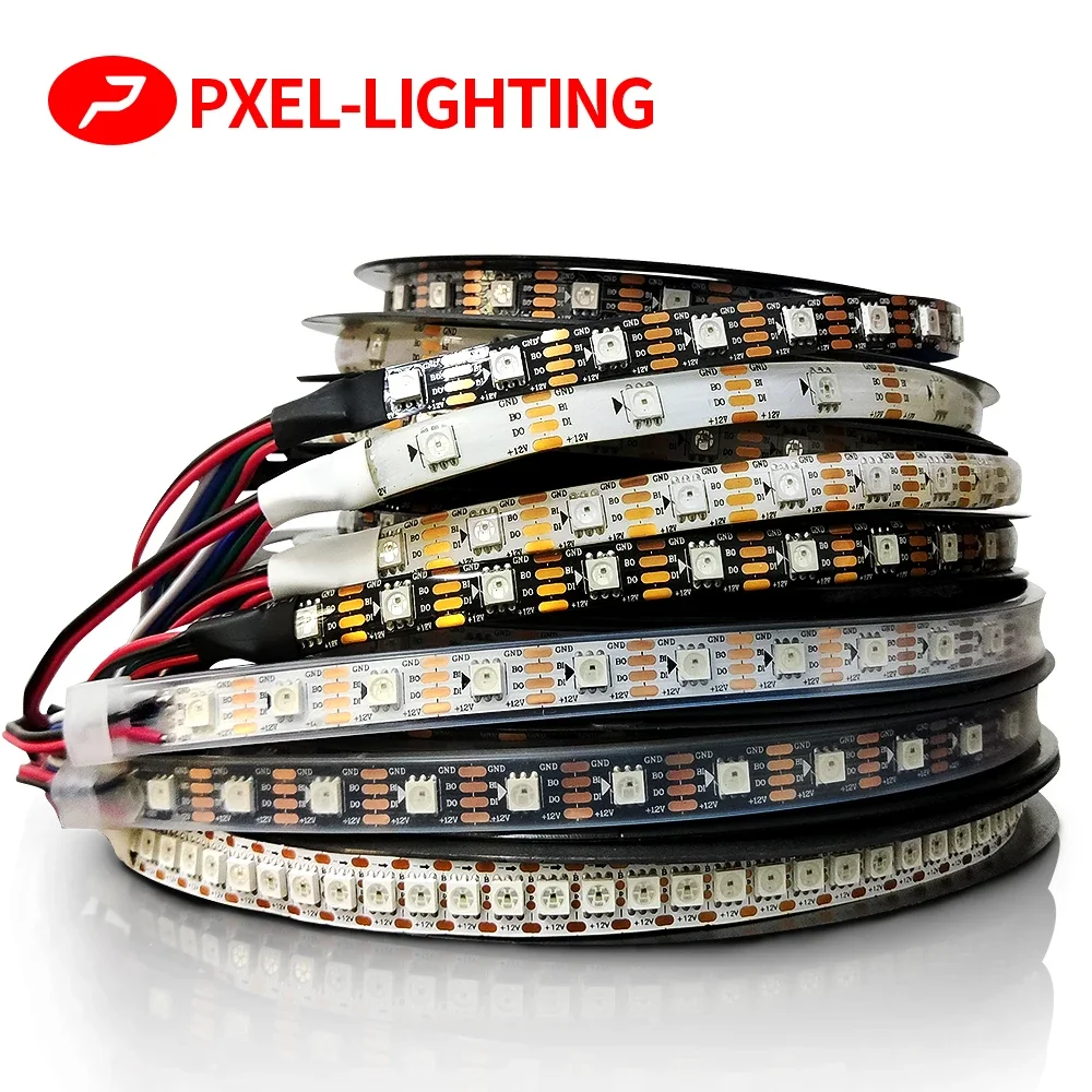 

WS2815 (WS2812B WS2813 обновленная) RGB цветовая идентификация пикселей строка индивидуально Адресуемая строка двойной сигнал 30/60/100/144 светодиодов/м
