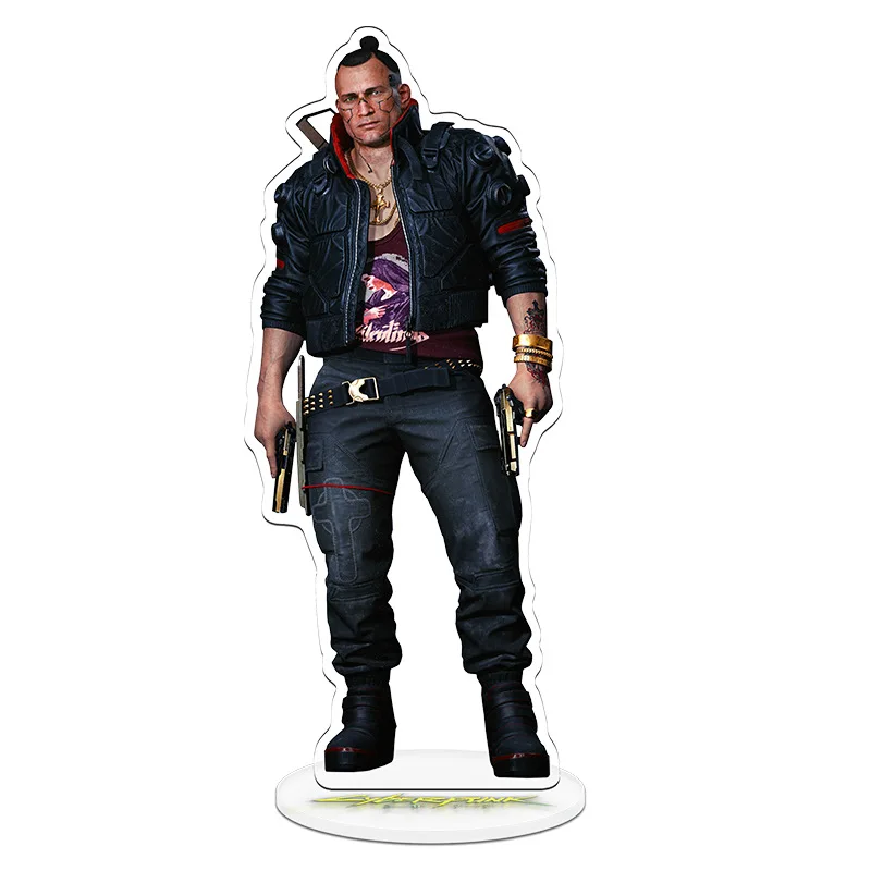 Cyberpunk 2077 Merchandise Display Stand with Keychain Gift Accessories