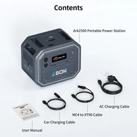 Station d'alimentation ABOK 2500W, générateur solaire AC, batterie LiFePO4 2160Wh, plus de 4000 cycles de charge, pour l'alimentation domestique, le camping, les situations d'urgence. 6