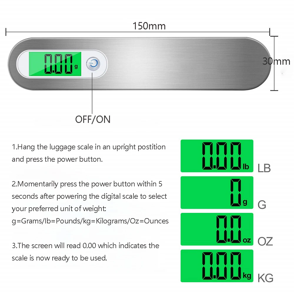 luggage scale luggage weight scale portable scale digital scale hanging scale weighing tools Digital Luggage Scale 50kg Portable LCD Display Electronic Scale Weight Balance Suitcase Travel Bag Hanging Steelyard Tool