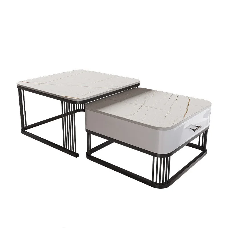New design marble box coffee table for home use travertine coffee table stainless steel