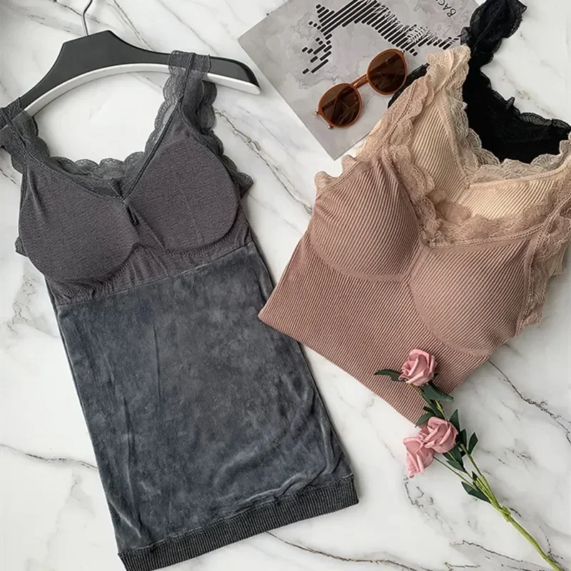 

Thermo Lace Vest Winter Inner Shirt Underwear Wear Top Thermal Undershirt Lingerie Intimate Clothing Warm