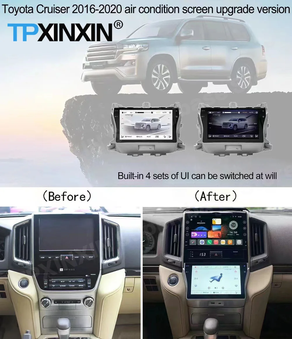 

Панель переменного тока для Toyota Land Cruiser LC200 2016-2019 2020-2022, контроль кондиционера, сенсорный ЖК-экран, панель управления состоянием