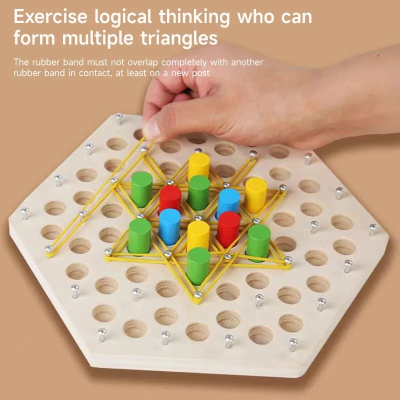 Children Wooden Chessboard Game Toys Family Interaction Exercise Kids Cognitive Ability Toys Logical Thinking Game Learning