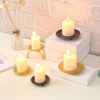 Rack Candle Holder Decorative For Wedding Iron Plate Metal Party Pedestal Pillar Round Rustless Spa Accessories 5