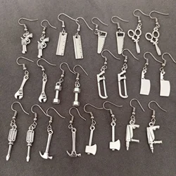 Creative Retro Earrings Household Mini Gadgets Hammer Saw Wrench Kitchen Knife Personality Dangle