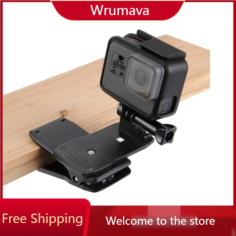 

Action Camera Clip For GoPro Hero 7 6 5 4 Backpack Clamp Mount Surfing 360 Degree For Gopro Hero 3/ 2 Skiing Action Camera