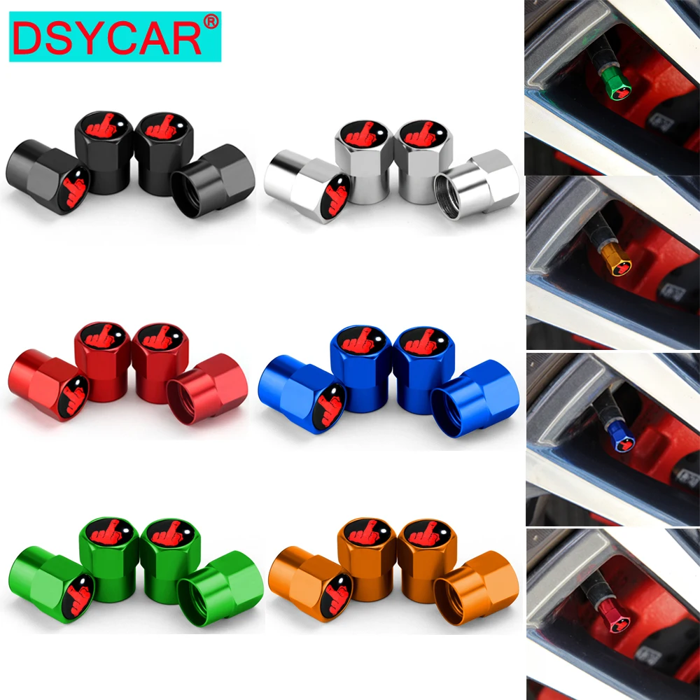 4Pcs/Set Car Styling Aluminium Alloy/Copper Middle Finger Car Tire Valve Caps Wheel Tires Tire Stem Air Cap Airtight Covers