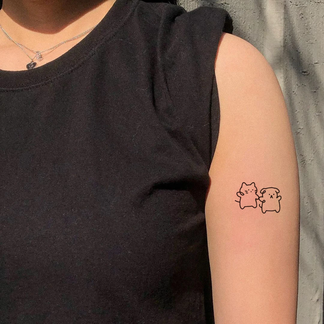 6pcs Waterproof Temporary Tattoo Sticker Minimalist Tattoo Pattern Personality Fake Tatoo Women Men Disposable Tattoo Stickers 6