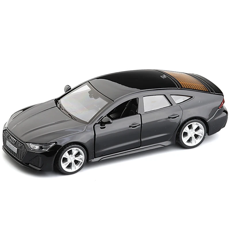 1:35 Scale Simulation Audi RS7 Sportback Alloy Car Model Diecast Sports Cars Pull Back Sound Light Toys For Children's Kids Gift 1 32 scale simulation ford mustang viper gt500 alloy sports car model sound and light pull back toys cars for kids