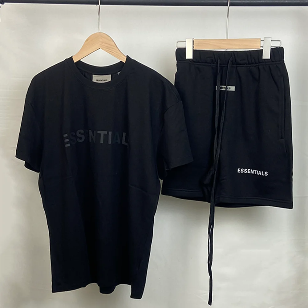 Essentials Black T-Shirt and Shorts 1