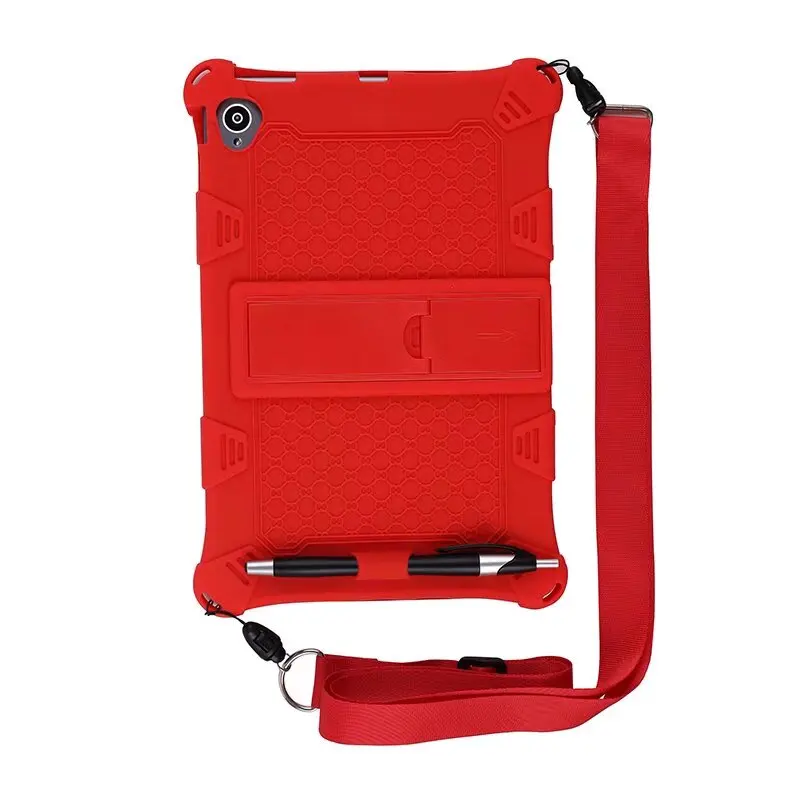 Children's Vintage Texture Tablet Cover with Shoulder Strap & Pen Holder