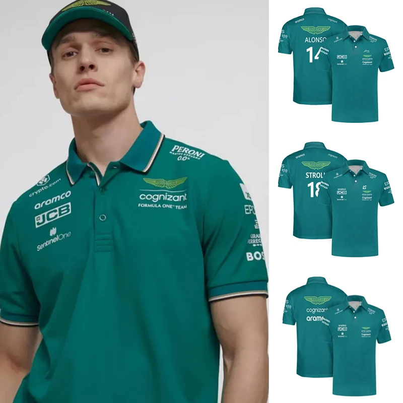 Designer Polos Formula 1 Camiseta Polo Aston Martin F1 2023 Fernando