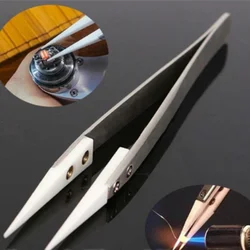 Precision Heat - Resistant Ceramic Tipped Tweezers (Silver)