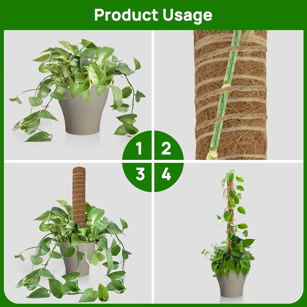 30cm/40cm/50cm Moss Totem Pole for Plants Monstera 2 Pcs for Climbing Indoor Potted Plants moss pole for plants