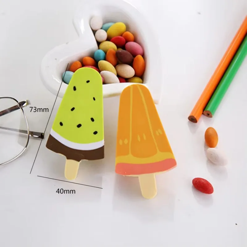 1 pz/lotto Kawaii Anguria Arancia Kiwi Frutta Gelato Gomma da matita Gomma Studenti Materiale Scolastico di Cancelleria Per I Bambini - immagine 6