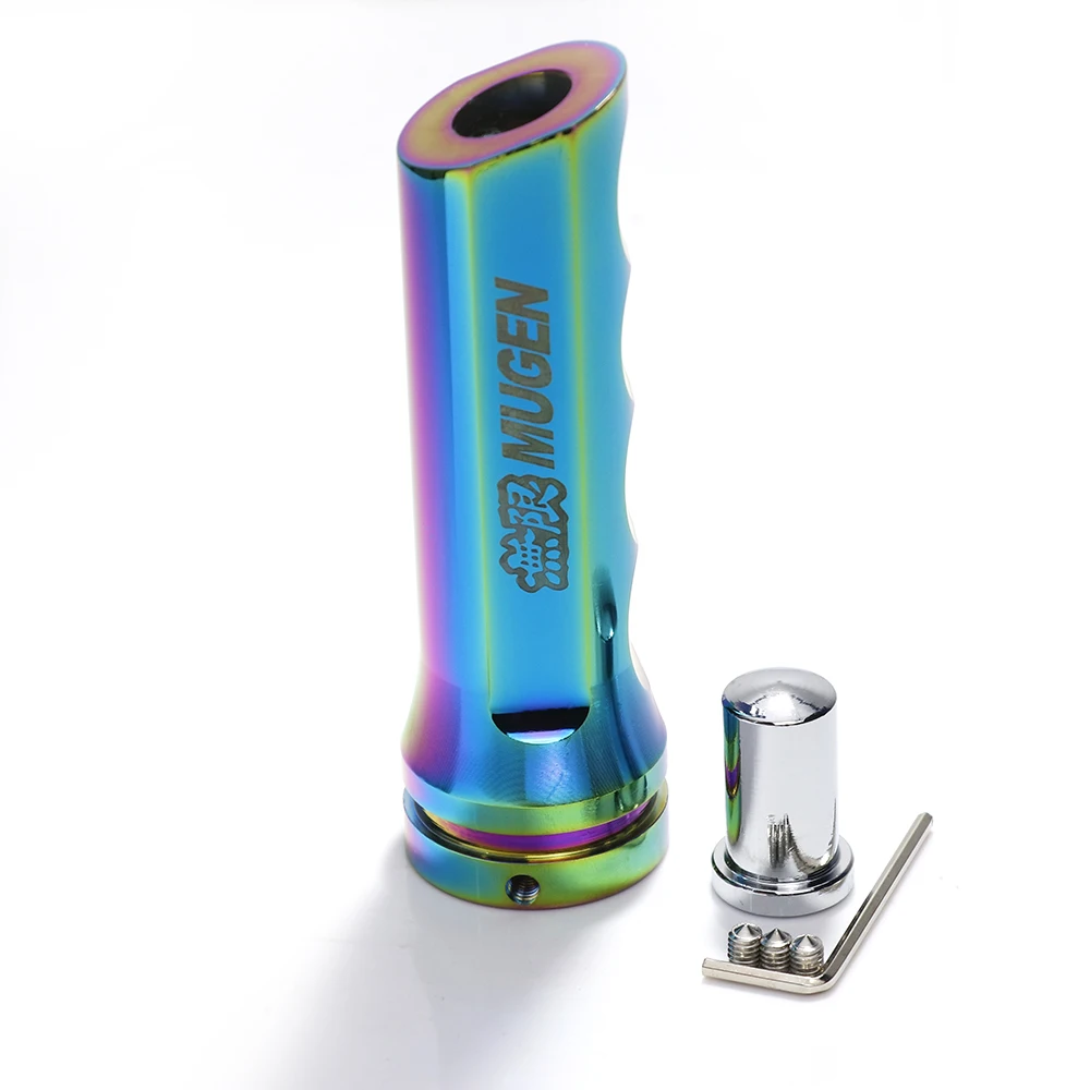Jdm Mugen Neo Chrome Aluminum Car Handle Hand Brake Sleeve Handbrake