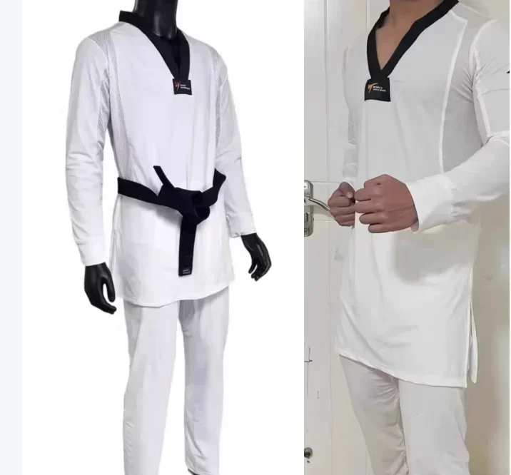 Taekwondo Pants Karate Uniform Professional Tight Fit Ultra Light Elastic Ice Silk Taekwondo Sportswear Extended Edition