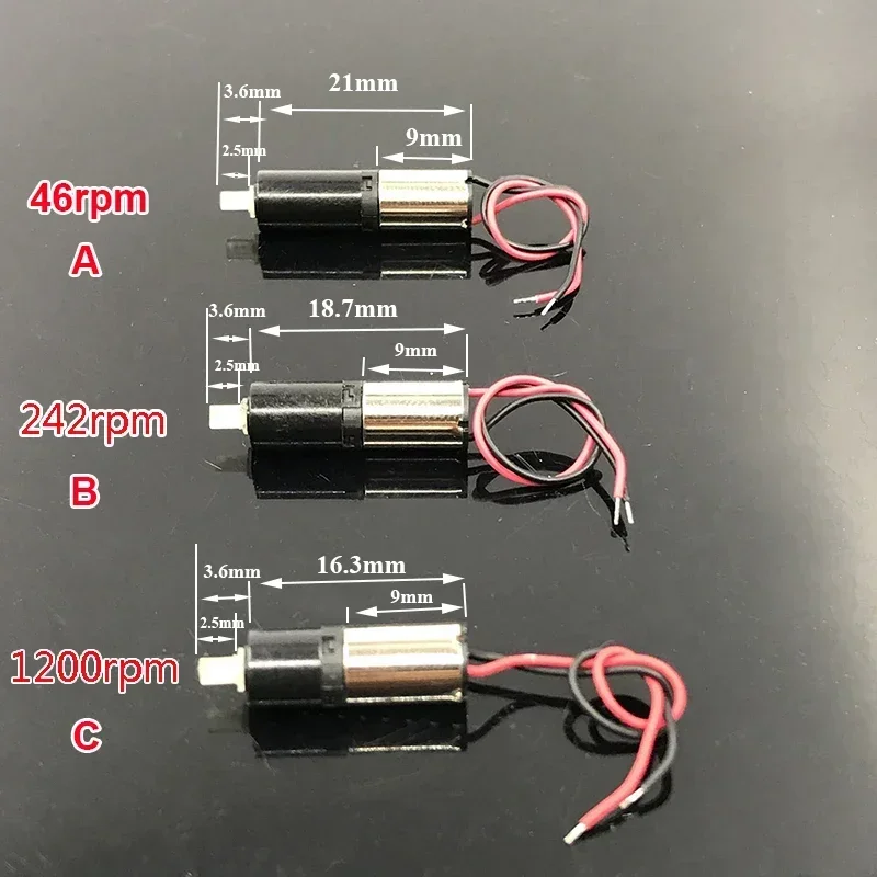 Motor Dc Con Cables 3v A 6v Caja Reductora Robot Pack X 10