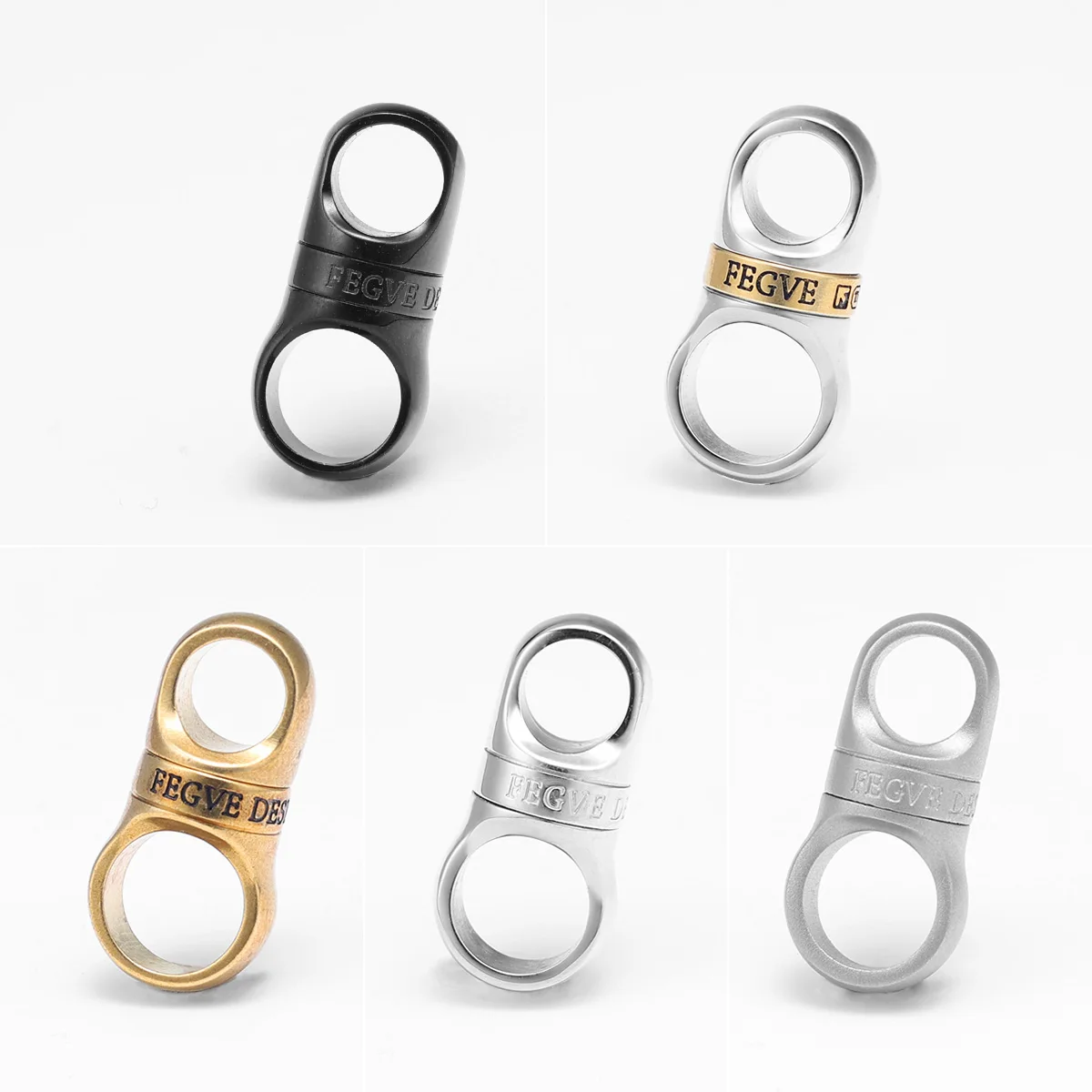Titanium alloy capsule 360°rotating car keychain key ring accessories FEGVE