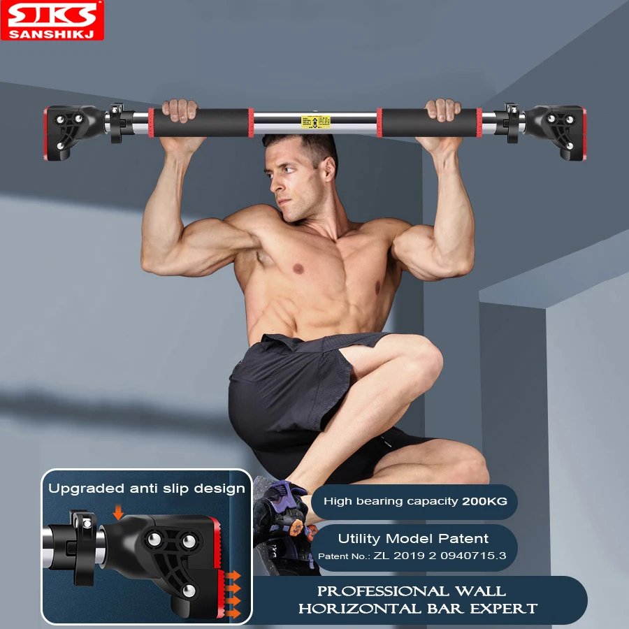 Doorway Pull Up Bar Gym Pull Accessories Professional Non-Skid Horizontal Bar Indoor Pull Up Bar No Drilling Suspender Pull-up Fitness Equipment