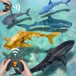 Coche electrónico de simulación de tiburón para bebés y niños, juguete de agua, barco de peces, submarino