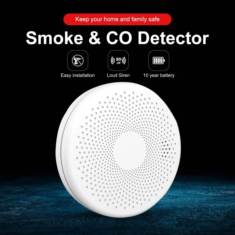 Standalone Combination Smoke Alarm & Carbon Monoxide Detector, AA Battery Powered,CO   Indicator gas smoke alarm