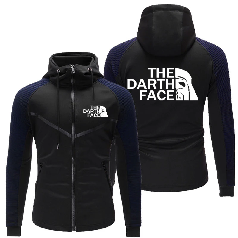 

Spring Breathable Tops Famous Outdoor Brand THE DARTH FACE Logo Print Men Zip Racing Suit Hoodie Jacket Men Customizable Logo