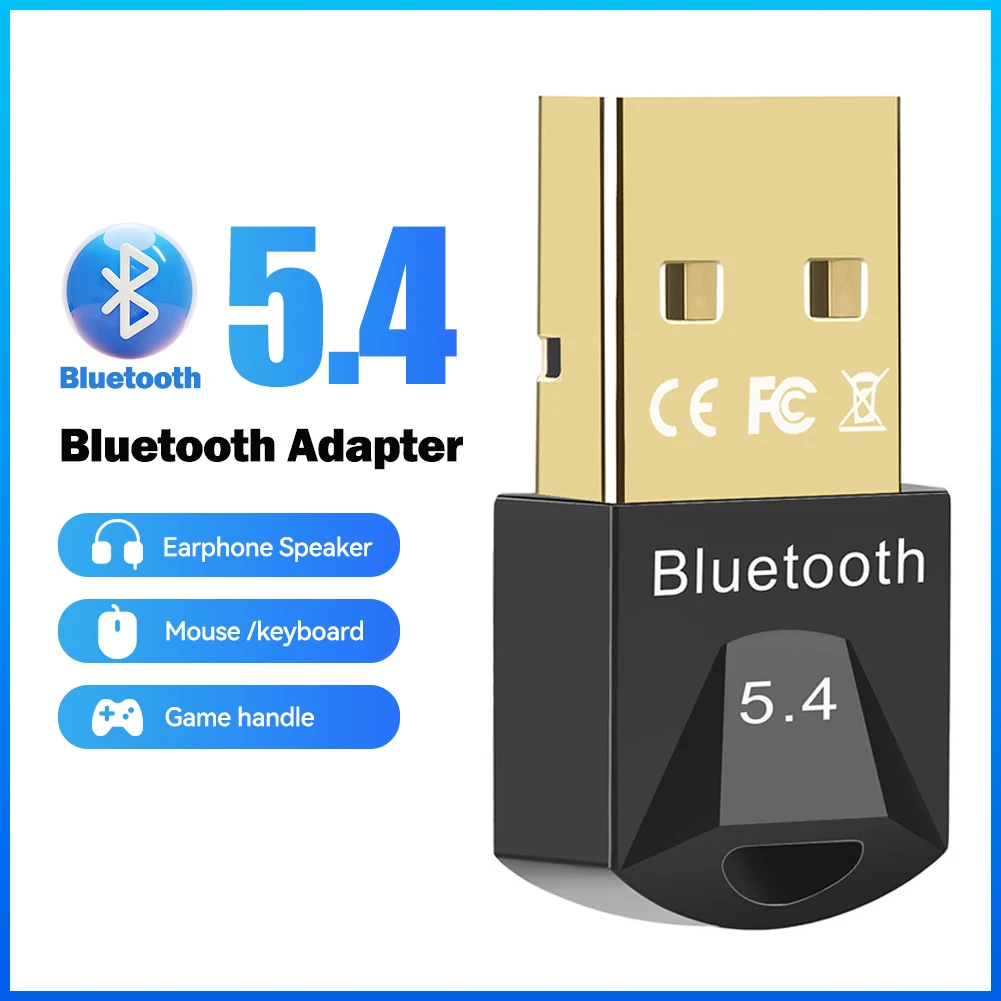 Bluetooth 5.4 Wireless USB Audio Adapter Transmitter Receiver Audio Bluetooth Wireless USB Adapter for Computer PC Laptop