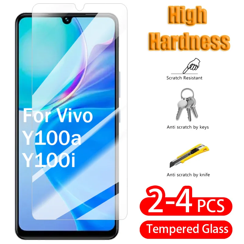 

For Vivo Y100a Y100i Screen Protector Tempered Glass Phone Protective Full Cover Flim Clearity HD Flim For Vivo Y100A Y100I 5G