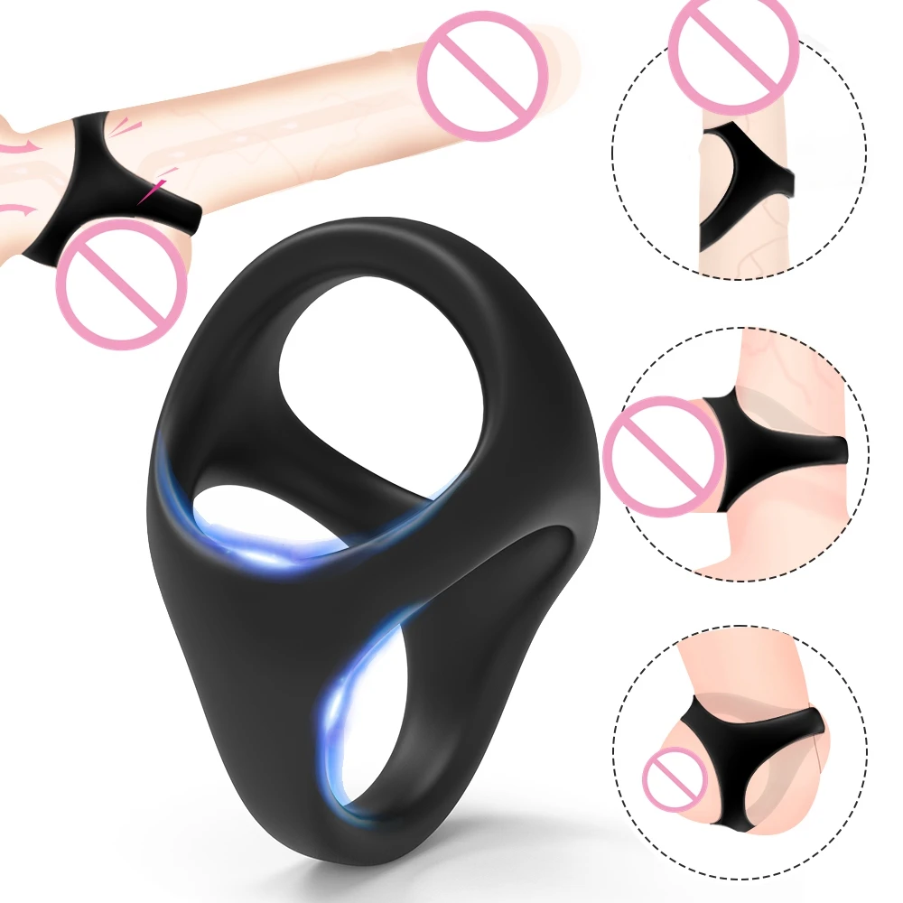 Tanie Cock Ring wielokrotnego użytku silikonowe opóźnienie wytrysku silniejsza erekcja Sex Yoys materiały sklep
