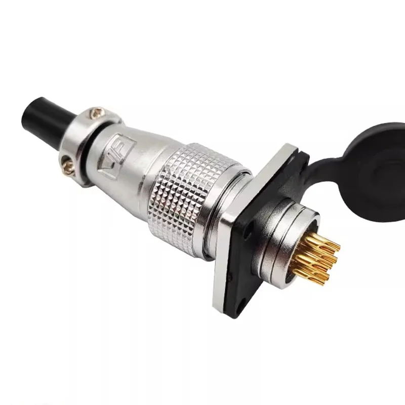 PLS24 WS24 Circular Metal Aviation Socket Plug Wire Female Male Connector M24 Threaded Coupling Panel 6/10/12/19 Pin