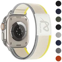 Bracelet en nylon et cuir pour Apple Watch Ultra 3/2/1 49mm 11 10 46mm 42mm Confortable IWatch 9 8 7 6 5 4 SE3 45/44/41/40mm 4