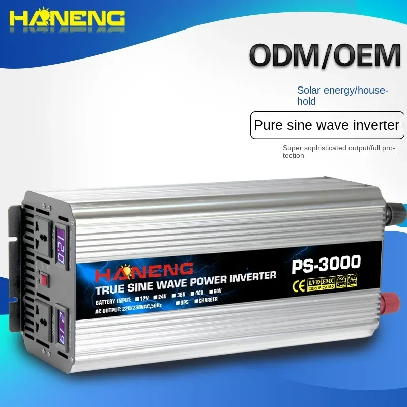 

Haneng Pure Sine Wave Inverter 3000W Household Vehicle 12V 24v48v To 220V